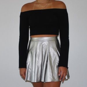 Aqua Silver Skater Skirt